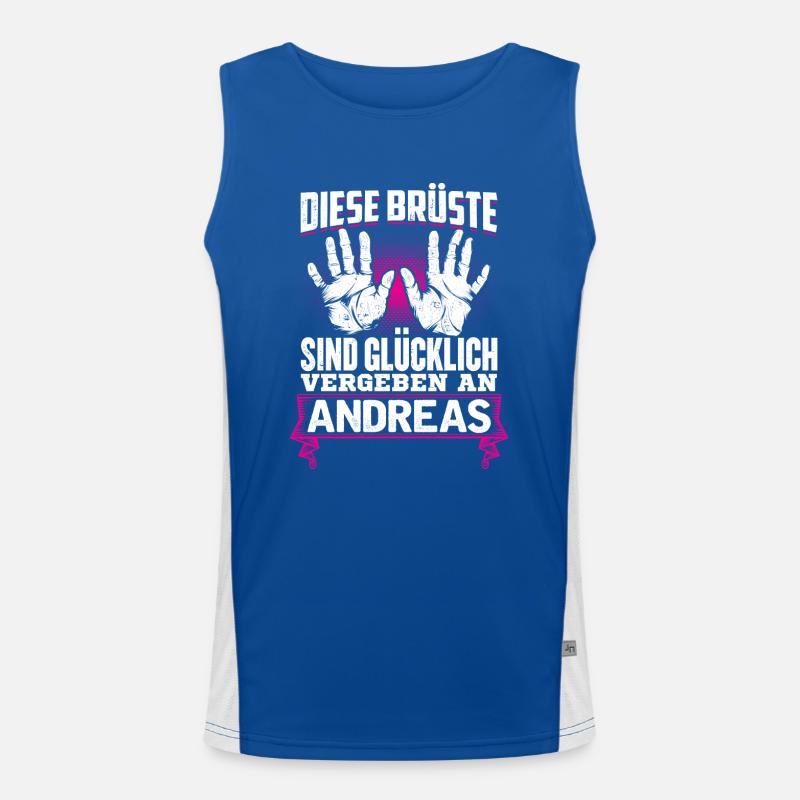 ANDREAS - Brüste Geschenk Funktionelles Kontrast-Tank Top für Männer 