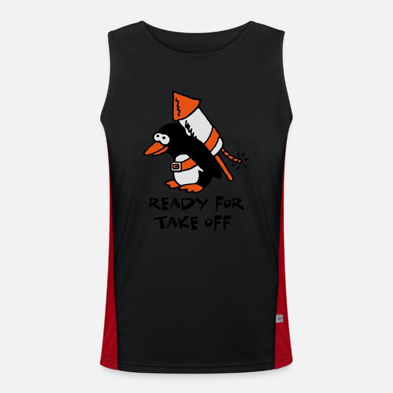 rocket_pinguin_c_3c Funktionelles Kontrast-Tank Top für Männer 