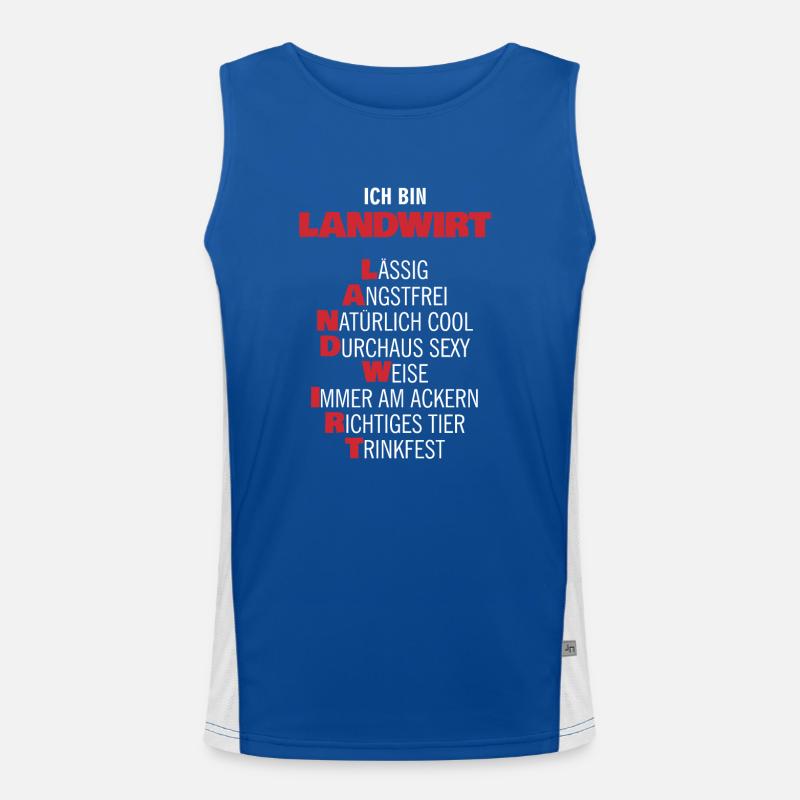 Farmer Tractor Farmer Tshirt Pitchfork Gift Men's Functional Contrast Tank Top 