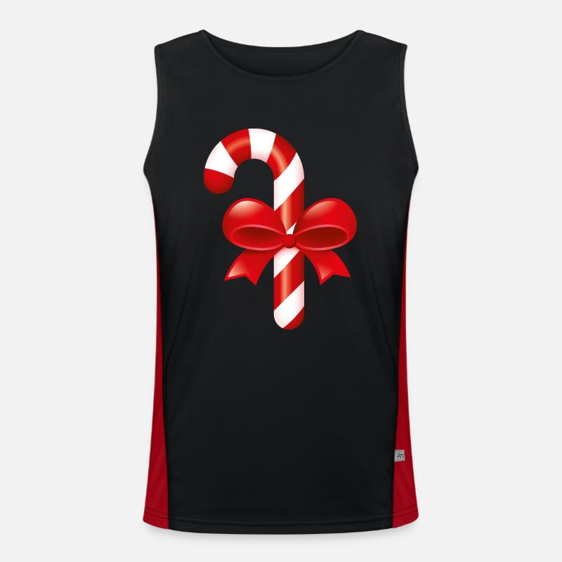 Smiley Christmas Candy - Funktionel kontrast tanktop til herrer  - sort/rød