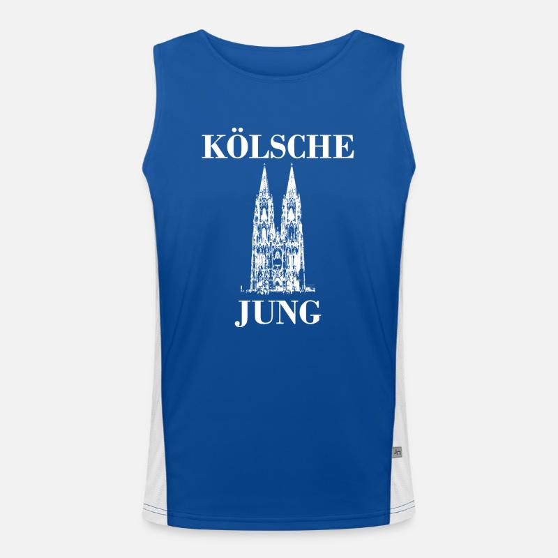 Kölsche Jung Köln Dom Funktionelles Kontrast-Tank Top für Männer 