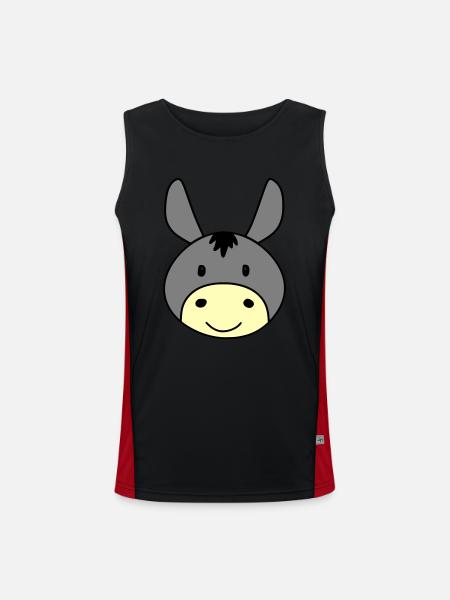 Cute donkey - Funktionelles Kontrast-Tank Top für Männer  - Schwarz/Rot - Vorne