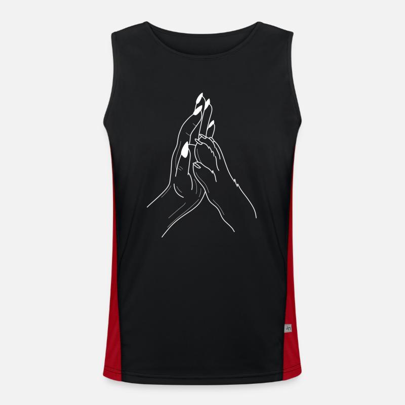 Hand Pfote Highfive Funktionelles Kontrast-Tank Top für Männer 