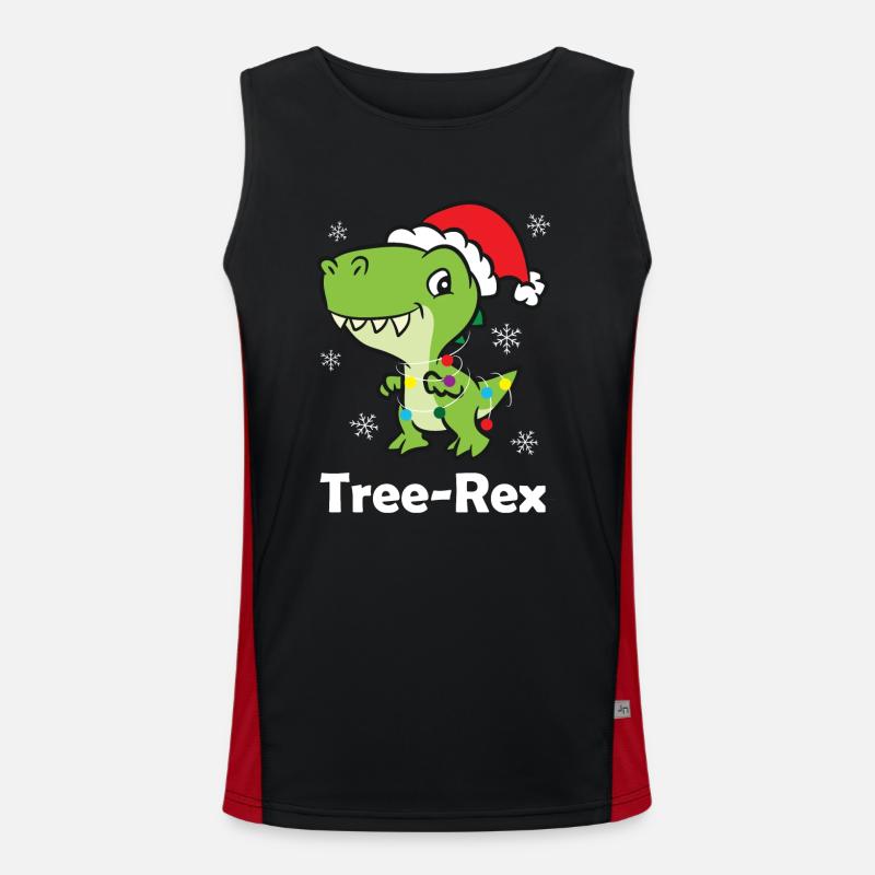 T-Rex - Tree-Rex String of Lights Men's Functional Contrast Tank Top 