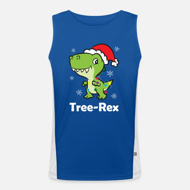 T-Rex - Tree-Rex Lichterkette Funktionelles Kontrast-Tank Top für Männer 