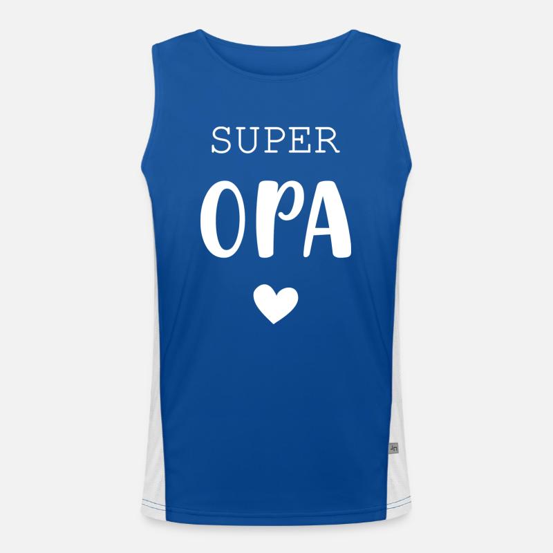 Super Opa mit Herz Funktionelles Kontrast-Tank Top für Männer 