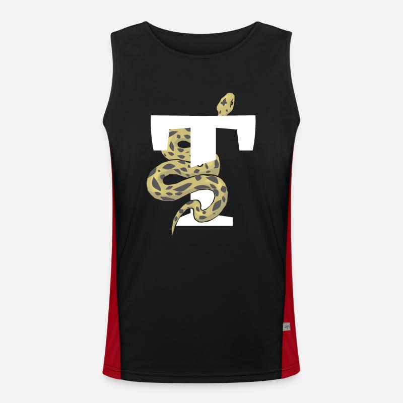 Lettre t serpent Débardeur respirant contrasté Homme 
