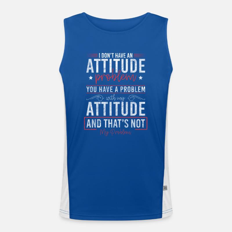 Problem? Schwarzer Humor Sarkasmus Funktionelles Kontrast-Tank Top für Männer 