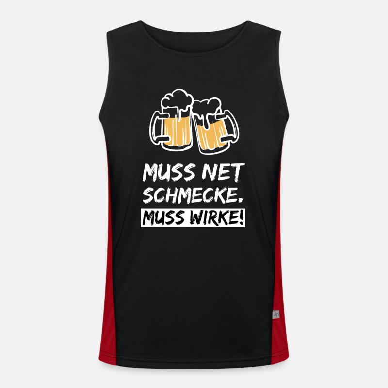 Muss net schmecke muss wirke - Bier Funktionelles Kontrast-Tank Top für Männer 