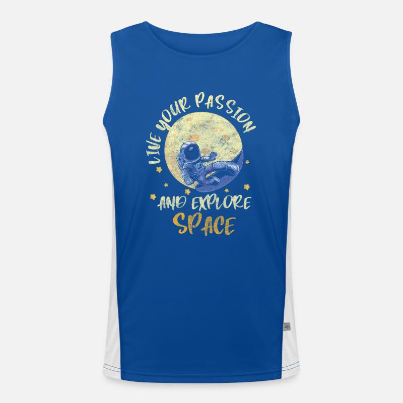 Space, Spaceflight, Weightless, Moon Men's Functional Contrast Tank Top 