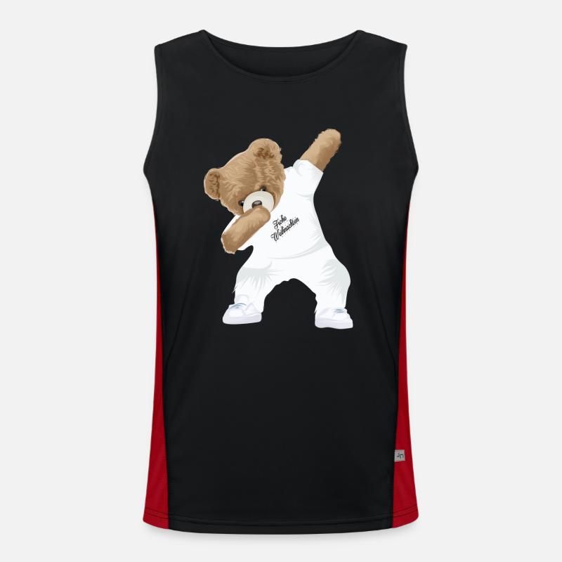Dabbing Teddy Funktionelles Kontrast-Tank Top für Männer 