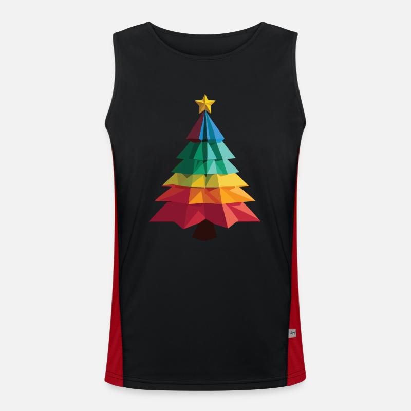 Low-Poly-Weihnachtsbaum Funktionelles Kontrast-Tank Top für Männer 