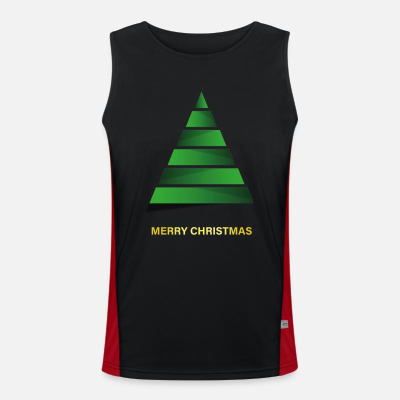 Froher Weihnachtsbaum Funktionelles Kontrast-Tank Top für Männer 