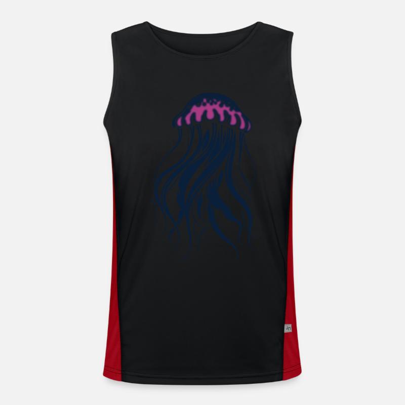 Float and glow, jellyfish with tentacles Men's Functional Contrast Tank Top 