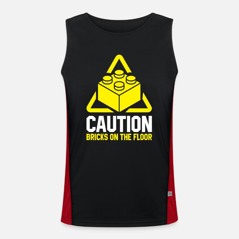 Brick Builder Toys Blocks Clamping Blocks Bricks - Men's Functional Contrast Tank Top  - black/red