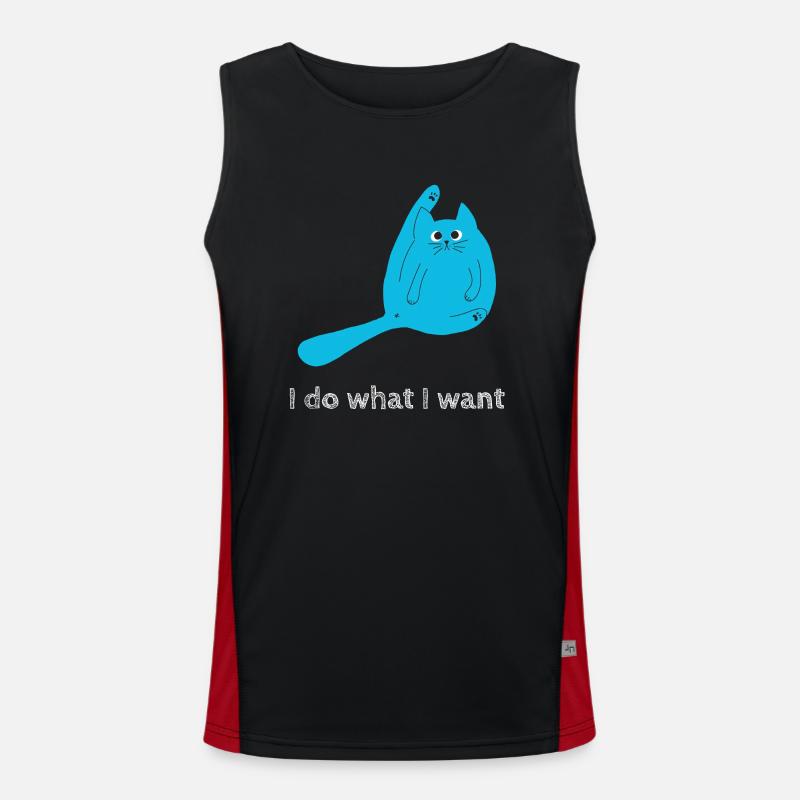 CHAT JE FAIS CE QUE JE VEUX CHATS DICTONS MOTIFS Débardeur respirant contrasté Homme 