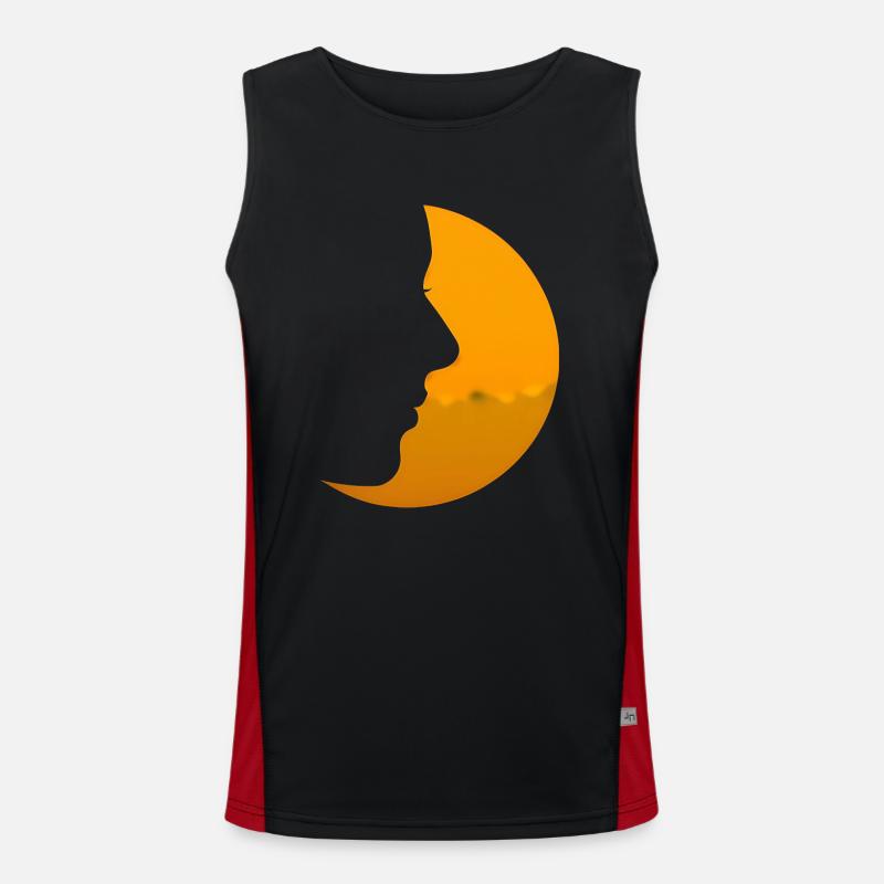 moon - Men's Functional Contrast Tank Top  - black/red
