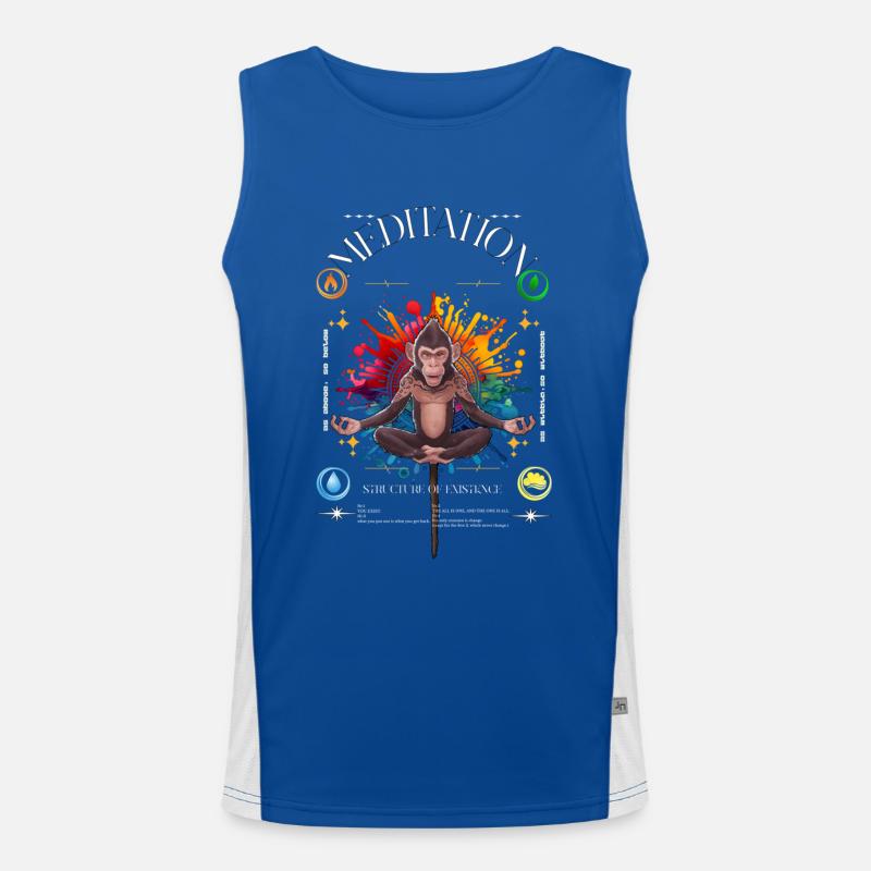 Meditation Monkey - Structure of Existence Funktionelles Kontrast-Tank Top für Männer 