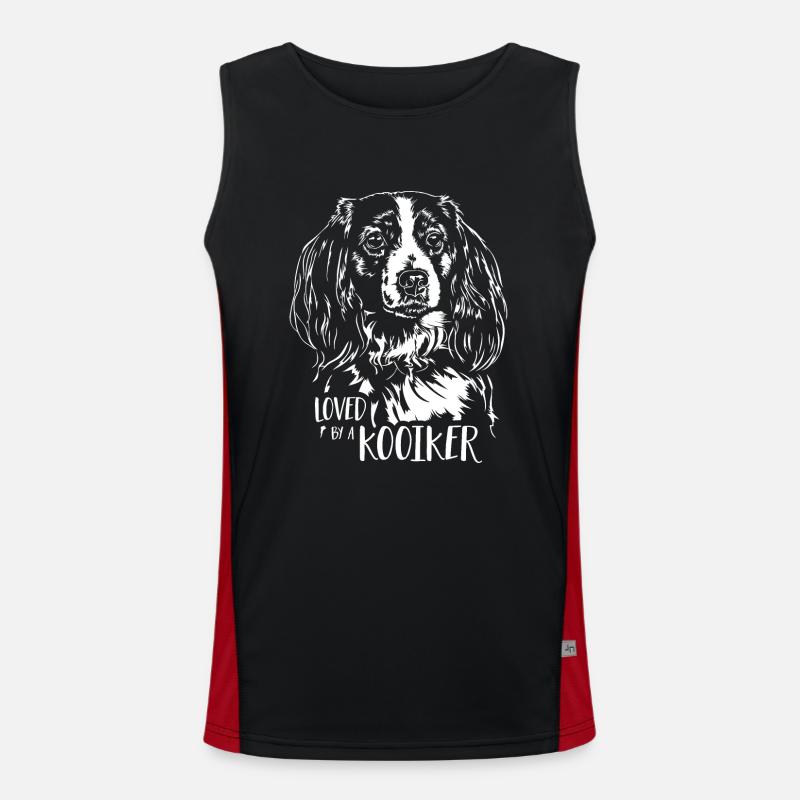 Loved by a Kooiker Hundespruch Hunde Wilsigns Funktionelles Kontrast-Tank Top für Männer 