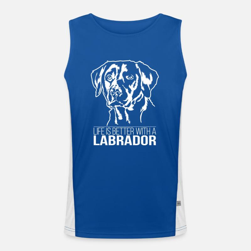 Labrador life is better dog saying Wilsigns Men's Functional Contrast Tank Top 
