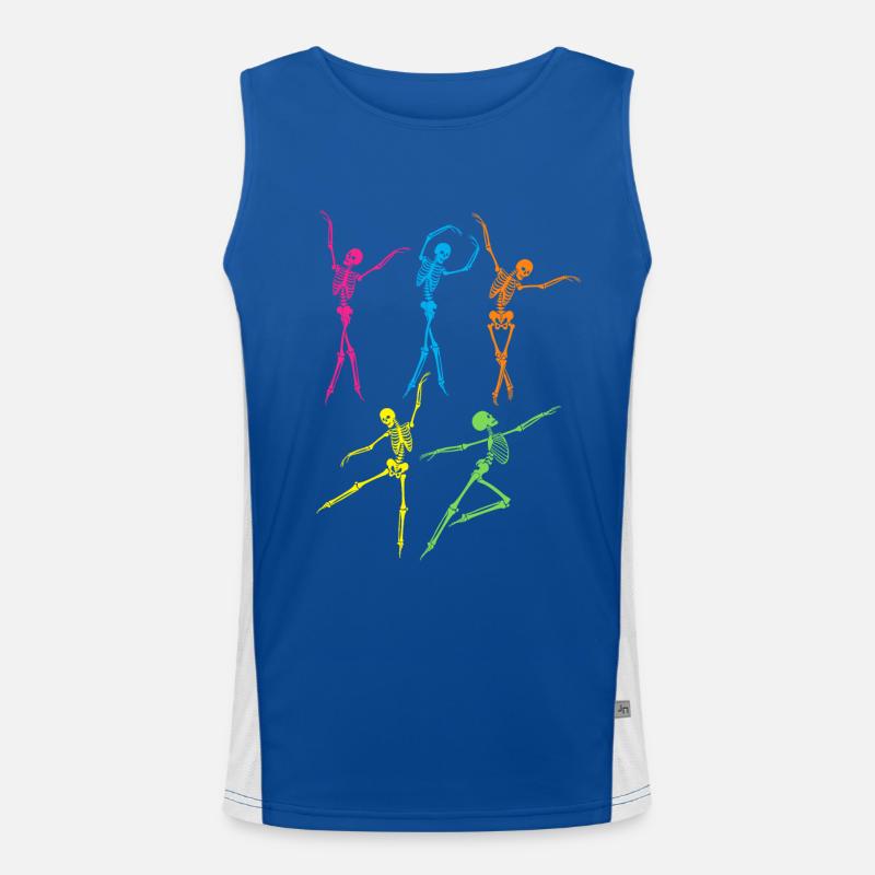 Colorful Dancing Skeletons Men's Functional Contrast Tank Top 