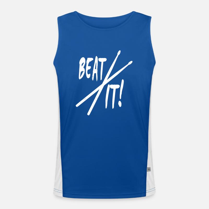 Beat it! Drumsticks Funktionelles Kontrast-Tank Top für Männer 