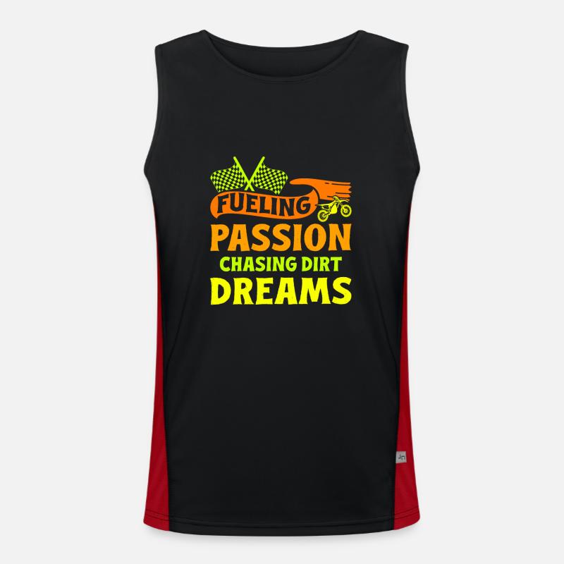 Dirt Biker Riding Passion Chasing Dirt Dreams Gift Funktionelles Kontrast-Tank Top für Männer 