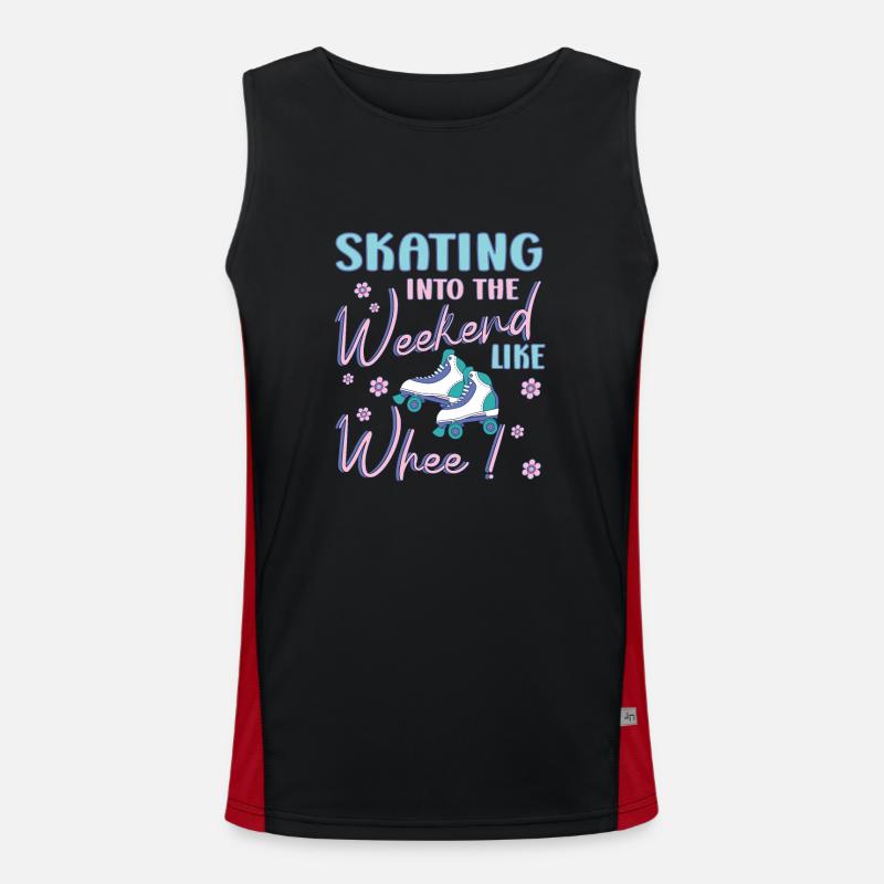Rollerskater Party Skating Into Weekend Gift Idea Funktionelles Kontrast-Tank Top für Männer 