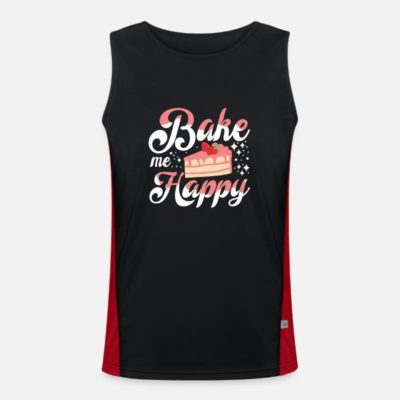 Pastry Lover Bake Me Happy Cute Baking Gift Funktionelles Kontrast-Tank Top für Männer 