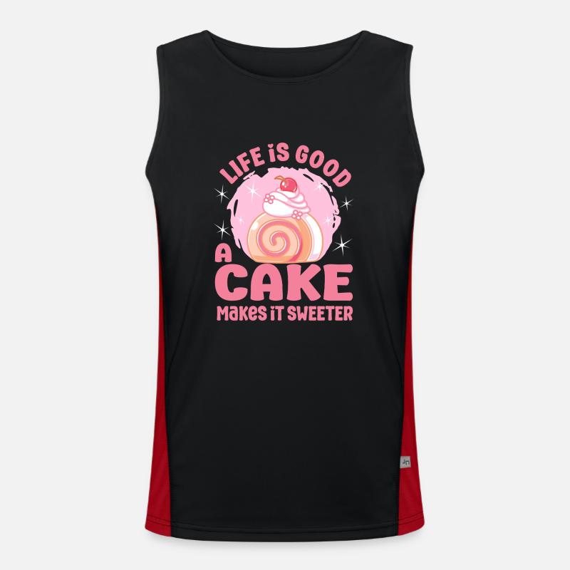 Cake Baker Cake Makes It Sweeter Cupcake Funktionelles Kontrast-Tank Top für Männer 