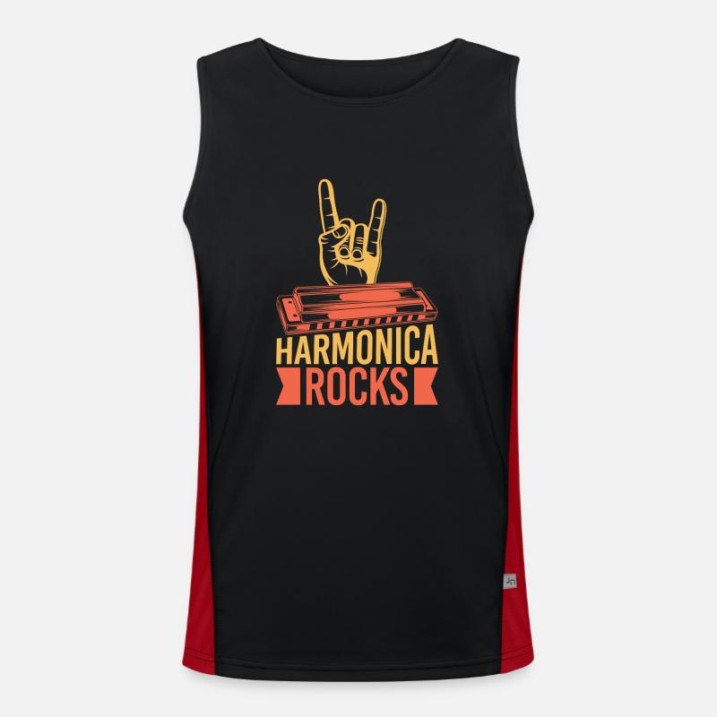 Drôle d’harmoniciste Rocks Harmonica Débardeur respirant contrasté Homme 
