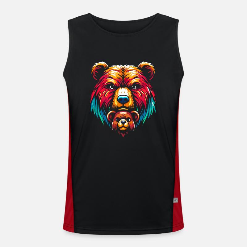 Mama Bär und Bärenkind Funktionelles Kontrast-Tank Top für Männer 