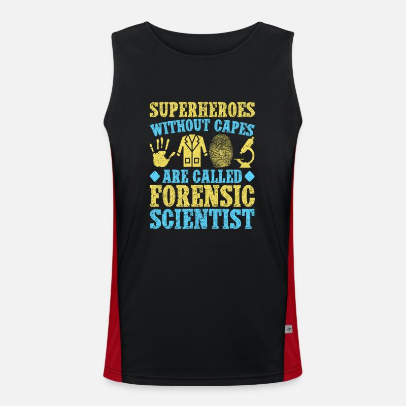 Forensic Science Major Superheroes Without Cabes Funktionelles Kontrast-Tank Top für Männer 