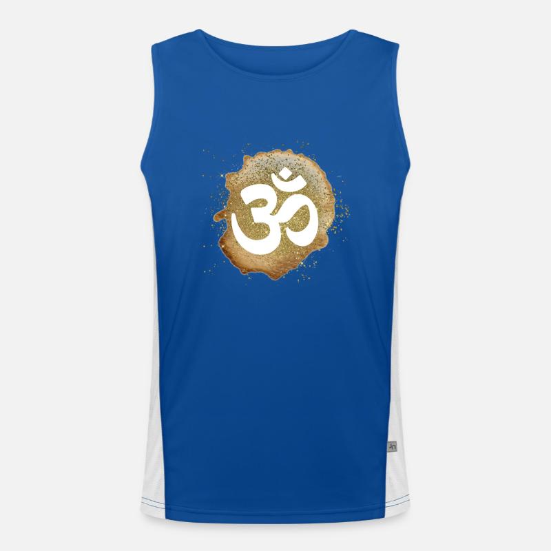om zeichen gold erde elemente Funktionelles Kontrast-Tank Top für Männer 