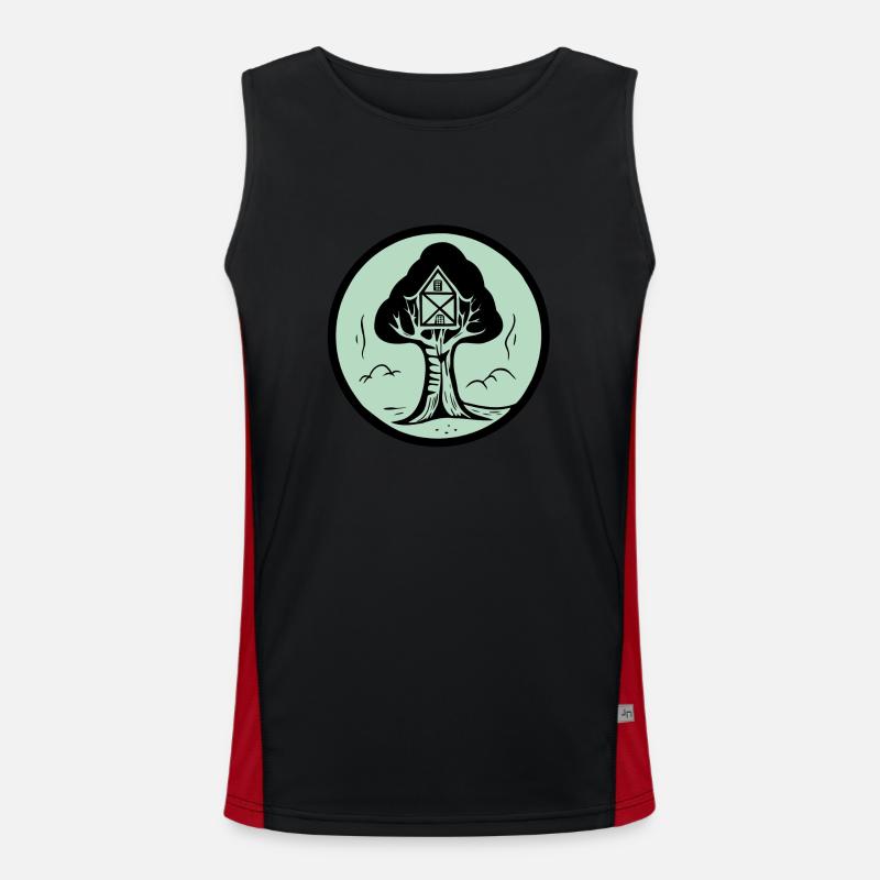 Baumhaus vom Nikolaus Logo Funktionelles Kontrast-Tank Top für Männer 