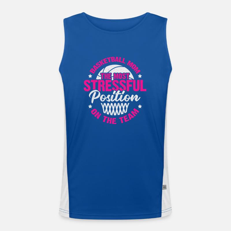 Basketball-Mutter-Mutter-Geschenk Funktionelles Kontrast-Tank Top für Männer 