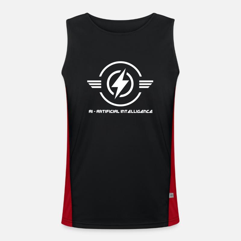 AI Artificial Intelligence Star - Men's Functional Contrast Tank Top  - black/red