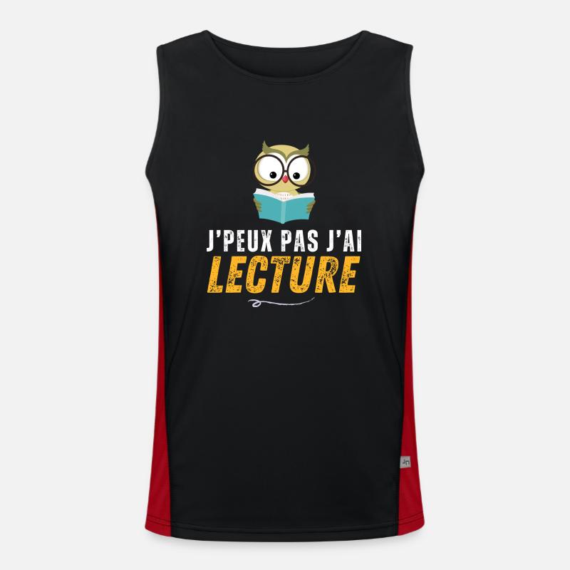 I can't read - Men's Functional Contrast Tank Top - black/red