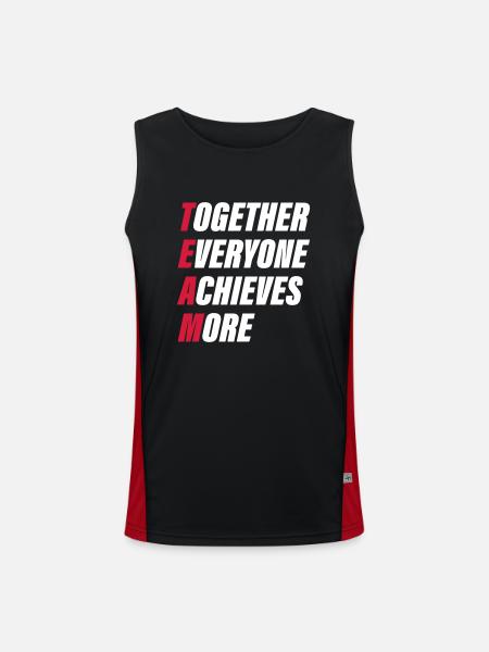 team - Men's Functional Contrast Tank Top - black/red