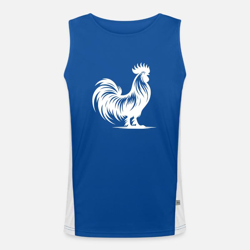 Eleganter Rassehahn mit großem Kamm Funktionelles Kontrast-Tank Top für Männer 
