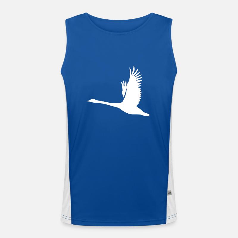 Tattoo Style Schwan Funktionelles Kontrast-Tank Top für Männer 