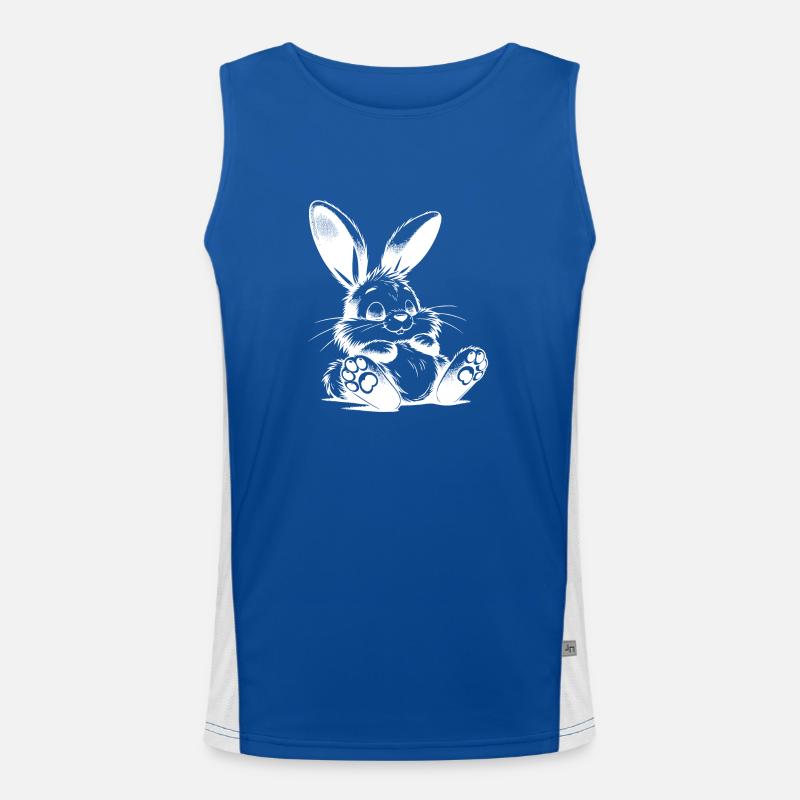 Petit lapin endormi avec de grandes oreilles Débardeur respirant contrasté Homme 