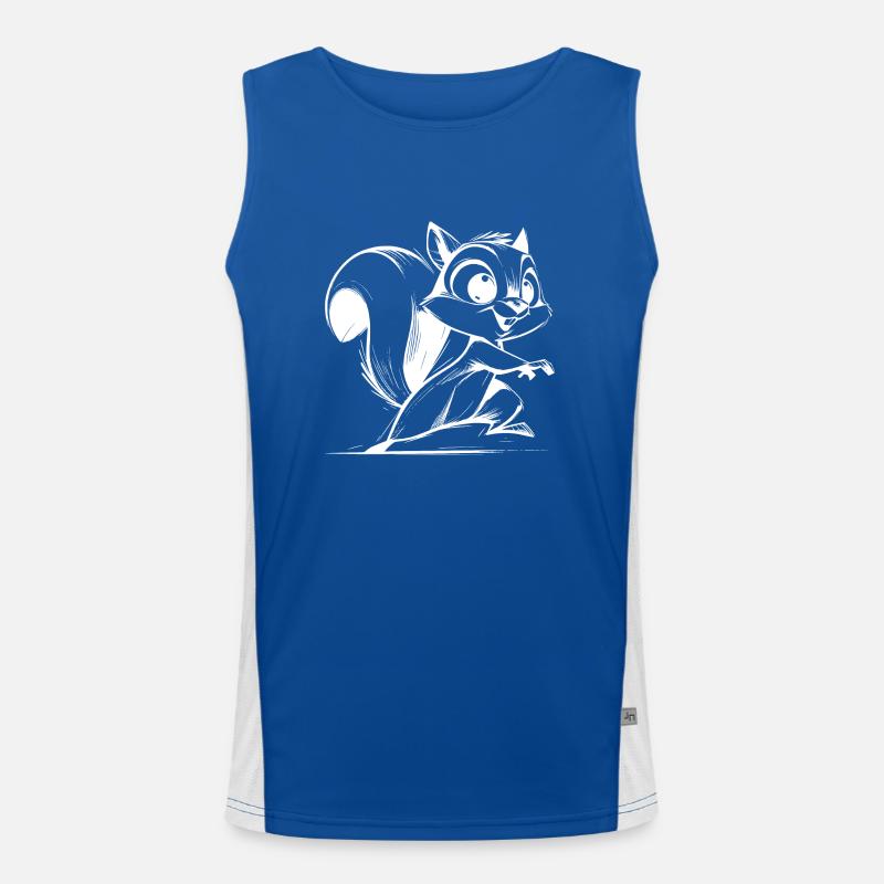 Kleines putziges Eichhörnchen Bleistift Zeichnung Funktionelles Kontrast-Tank Top für Männer 