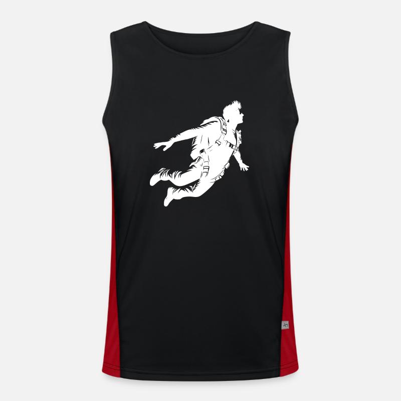 Cool skydiver skydiving - Men's Functional Contrast Tank Top  - black/red
