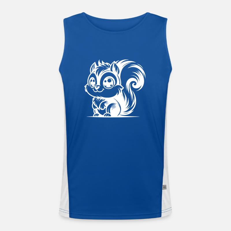 Schnuffiges Kinder Eichhörnchen Zeichnung Funktionelles Kontrast-Tank Top für Männer 
