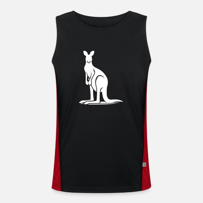 Kangaroo as a synonym for Australia - Men's Functional Contrast Tank Top  - black/red
