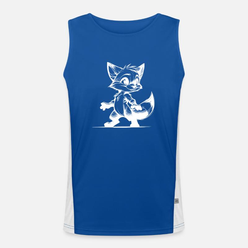 Clever Fox Sly Fox Croquis de dessin Débardeur respirant contrasté Homme 