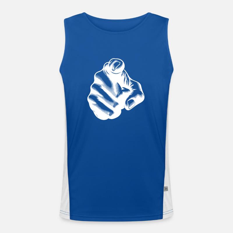 Classic Hand Position Precise Index Finger Gesture Men's Functional Contrast Tank Top 