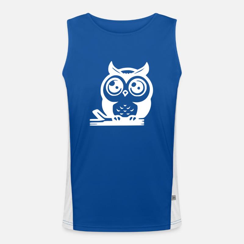 Süße Cartoon Eule mit niedlichen Augen Funktionelles Kontrast-Tank Top für Männer 