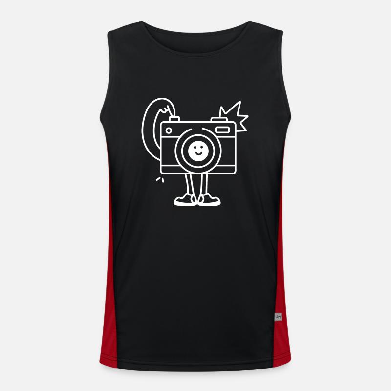 Funny Comic Camera Selfie Men's Functional Contrast Tank Top 